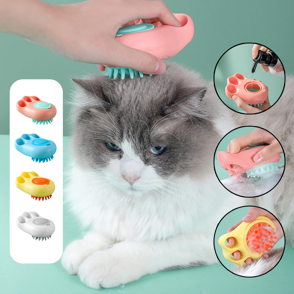 Durable Cat Paw Bath Brush Fine Foaming Labor-saving Cartoon Shape Pet Dog Cat Pet Hair Grooming Brush Reusable Dog Hair Comb Pet Products - My Store