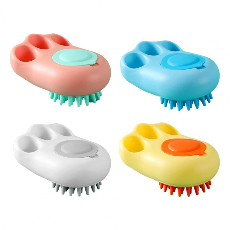 Durable Cat Paw Bath Brush Fine Foaming Labor-saving Cartoon Shape Pet Dog Cat Pet Hair Grooming Brush Reusable Dog Hair Comb Pet Products - My Store