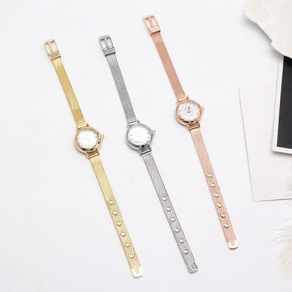 Women's Quartz Watch Fashion Mesh Strap Women's Watch Simple Temperament Small Dial Watch Women's