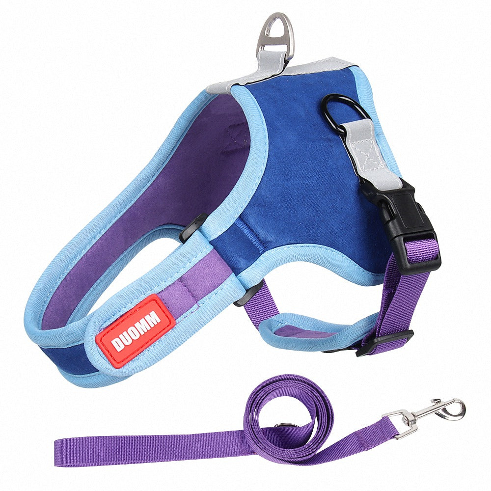 Saddle-type Reflective Suede Leash Pet Harness - My Store